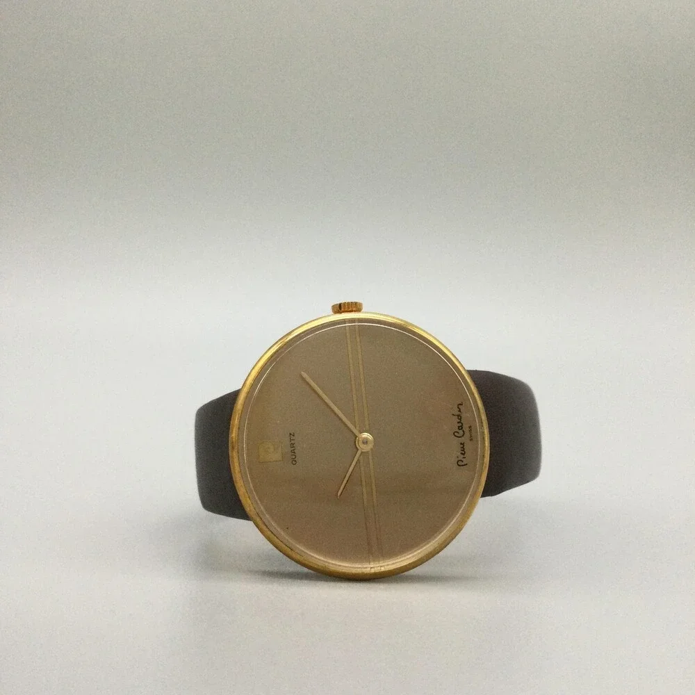 Vintage Pierre Cardin Chromachron Mens Watch 32mm Quartz NOT RUNNING FOR PARTS